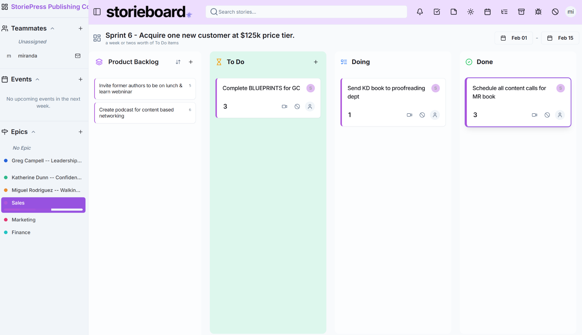 storieboard app interface